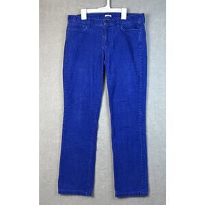 J.CREW Matchstick Corduroy Pants Womens 30S Straight Leg Royal Blue Cotton